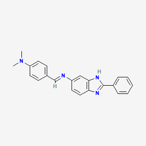 molecular formula C22H20N4 B12463813 N-{(E)-[4-(dimethylamino)phenyl]methylidene}-2-phenyl-1H-benzimidazol-6-amine 