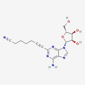 B1246382 2-(6-Cyano-1-hexyn-1-yl)adenosine CAS No. 403731-18-0