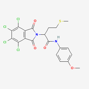 molecular formula C20H16Cl4N2O4S B12463848 N-(4-methoxyphenyl)-4-(methylsulfanyl)-2-(4,5,6,7-tetrachloro-1,3-dioxo-1,3-dihydro-2H-isoindol-2-yl)butanamide 