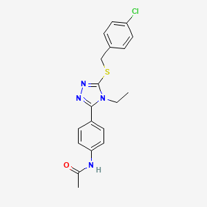 molecular formula C19H19ClN4OS B12463879 N-(4-{5-[(4-chlorobenzyl)sulfanyl]-4-ethyl-4H-1,2,4-triazol-3-yl}phenyl)acetamide 