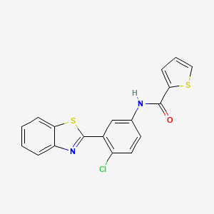 molecular formula C18H11ClN2OS2 B12463955 N-[3-(1,3-benzothiazol-2-yl)-4-chlorophenyl]thiophene-2-carboxamide 