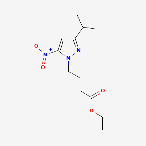 molecular formula C12H19N3O4 B12464030 ethyl 4-[5-nitro-3-(propan-2-yl)-1H-pyrazol-1-yl]butanoate 