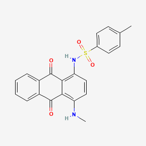 molecular formula C22H18N2O4S B12464035 4-methyl-N-[4-(methylamino)-9,10-dioxoanthracen-1-yl]benzenesulfonamide 