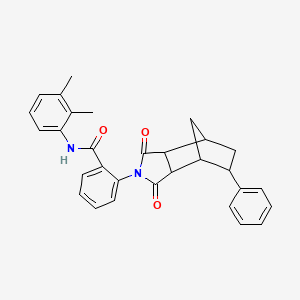 molecular formula C30H28N2O3 B12464056 N-(2,3-dimethylphenyl)-2-(1,3-dioxo-5-phenyloctahydro-2H-4,7-methanoisoindol-2-yl)benzamide 