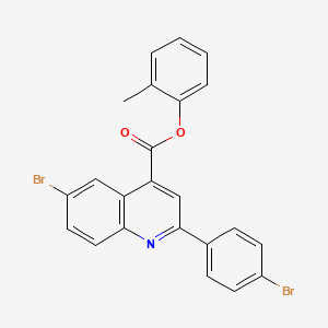 molecular formula C23H15Br2NO2 B12464076 2-Methylphenyl 6-bromo-2-(4-bromophenyl)quinoline-4-carboxylate 