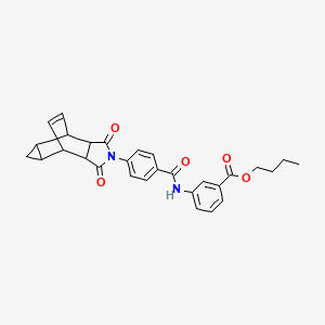 molecular formula C29H28N2O5 B12464088 butyl 3-({[4-(1,3-dioxooctahydro-4,6-ethenocyclopropa[f]isoindol-2(1H)-yl)phenyl]carbonyl}amino)benzoate 