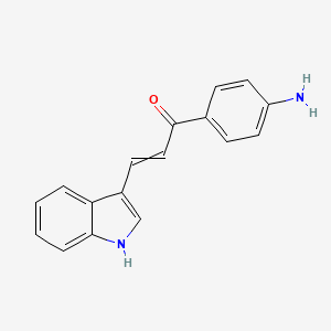 molecular formula C17H14N2O B12464244 (2E)-1-(4-aminophenyl)-3-(1H-indol-3-yl)prop-2-en-1-one 