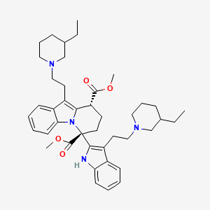 molecular formula C42H56N4O4 B1246425 dimethyl (6R,9R)-10-[2-(3-ethylpiperidin-1-yl)ethyl]-6-[3-[2-(3-ethylpiperidin-1-yl)ethyl]-1H-indol-2-yl]-8,9-dihydro-7H-pyrido[1,2-a]indole-6,9-dicarboxylate 