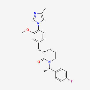 molecular formula C25H26FN3O2 B12464253 (3E)-1-[(1S)-1-(4-Fluorophenyl)ethyl]-3-{[3-methoxy-4-(4-methylimidazol-1-YL)phenyl]methylidene}piperidin-2-one 