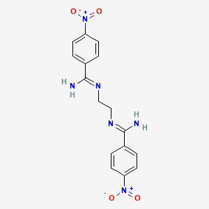 molecular formula C16H16N6O4 B12464260 N,N'-ethane-1,2-diylbis(4-nitrobenzenecarboximidamide) 
