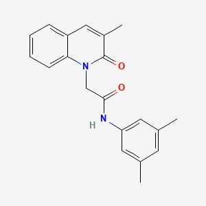 molecular formula C20H20N2O2 B12464294 N-(3,5-dimethylphenyl)-2-(3-methyl-2-oxoquinolin-1(2H)-yl)acetamide 