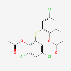 molecular formula C16H10Cl4O4S B12464342 Sulfanediylbis-4,6-dichlorobenzene-2,1-diyl diacetate CAS No. 57548-01-3