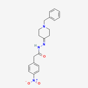 molecular formula C20H22N4O3 B12464370 N'-(1-benzylpiperidin-4-ylidene)-2-(4-nitrophenyl)acetohydrazide 