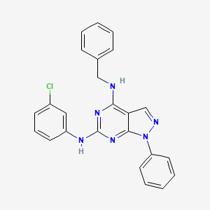 molecular formula C24H19ClN6 B12464432 N~4~-benzyl-N~6~-(3-chlorophenyl)-1-phenyl-1H-pyrazolo[3,4-d]pyrimidine-4,6-diamine 
