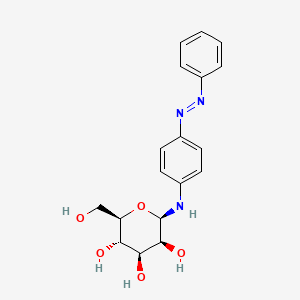 molecular formula C18H21N3O5 B12464483 N-{4-[(E)-phenyldiazenyl]phenyl}-beta-D-mannopyranosylamine 