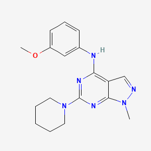 molecular formula C18H22N6O B12464529 N-(3-methoxyphenyl)-1-methyl-6-(piperidin-1-yl)-1H-pyrazolo[3,4-d]pyrimidin-4-amine 