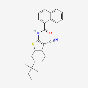 molecular formula C25H26N2OS B12464534 N-[3-cyano-6-(2-methylbutan-2-yl)-4,5,6,7-tetrahydro-1-benzothiophen-2-yl]naphthalene-1-carboxamide 
