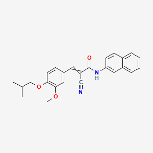 molecular formula C25H24N2O3 B12464535 2-cyano-3-[3-methoxy-4-(2-methylpropoxy)phenyl]-N-(naphthalen-2-yl)prop-2-enamide 