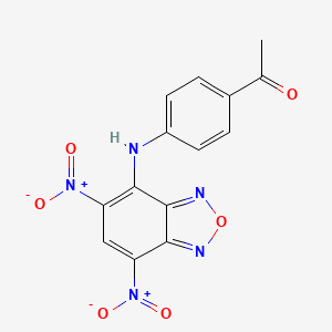 molecular formula C14H9N5O6 B12464600 1-{4-[(5,7-Dinitro-2,1,3-benzoxadiazol-4-yl)amino]phenyl}ethanone 