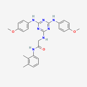molecular formula C27H29N7O3 B12464681 N~2~-{4,6-bis[(4-methoxyphenyl)amino]-1,3,5-triazin-2-yl}-N-(2,3-dimethylphenyl)glycinamide 