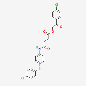 molecular formula C24H19Cl2NO4S B12464716 2-(4-Chlorophenyl)-2-oxoethyl 4-({4-[(4-chlorophenyl)sulfanyl]phenyl}amino)-4-oxobutanoate 