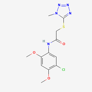 molecular formula C12H14ClN5O3S B12464748 N-(5-chloro-2,4-dimethoxyphenyl)-2-[(1-methyl-1H-tetrazol-5-yl)sulfanyl]acetamide 