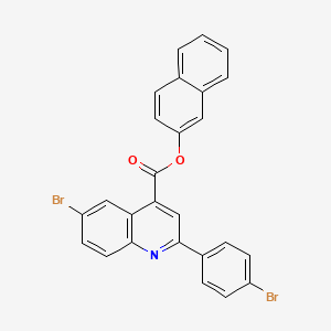 molecular formula C26H15Br2NO2 B12464752 Naphthalen-2-yl 6-bromo-2-(4-bromophenyl)quinoline-4-carboxylate 