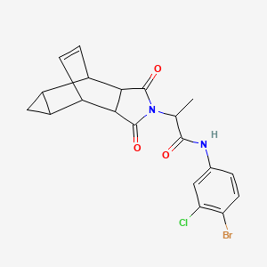 molecular formula C20H18BrClN2O3 B12464764 N-(4-bromo-3-chlorophenyl)-2-(1,3-dioxooctahydro-4,6-ethenocyclopropa[f]isoindol-2(1H)-yl)propanamide 