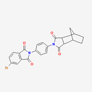 molecular formula C23H17BrN2O4 B12464834 2-[4-(5-bromo-1,3-dioxo-1,3-dihydro-2H-isoindol-2-yl)phenyl]hexahydro-1H-4,7-methanoisoindole-1,3(2H)-dione 