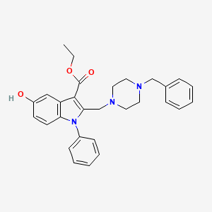 molecular formula C29H31N3O3 B12464842 Ethyl 2-[(4-benzylpiperazin-1-yl)methyl]-5-hydroxy-1-phenylindole-3-carboxylate 