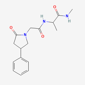 molecular formula C16H21N3O3 B12464899 N-methyl-N~2~-[(2-oxo-4-phenylpyrrolidin-1-yl)acetyl]alaninamide 