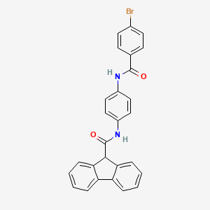 molecular formula C27H19BrN2O2 B12464945 N-(4-{[(4-bromophenyl)carbonyl]amino}phenyl)-9H-fluorene-9-carboxamide 