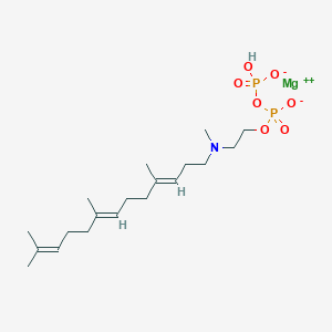 molecular formula C19H37MgNO7P2 B124650 Magnesium;[2-[methyl-[(3E,7E)-4,8,12-trimethyltrideca-3,7,11-trienyl]amino]ethoxy-oxidophosphoryl] hydrogen phosphate CAS No. 143907-82-8