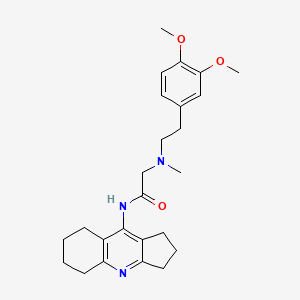 molecular formula C25H33N3O3 B12465060 N-{1H,2H,3H,5H,6H,7H,8H-cyclopenta[b]quinolin-9-yl}-2-{[2-(3,4-dimethoxyphenyl)ethyl](methyl)amino}acetamide 