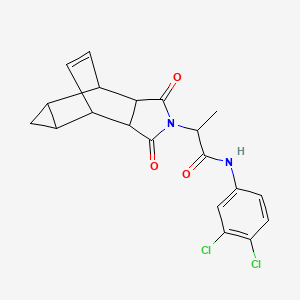 molecular formula C20H18Cl2N2O3 B12465093 N-(3,4-dichlorophenyl)-2-(1,3-dioxooctahydro-4,6-ethenocyclopropa[f]isoindol-2(1H)-yl)propanamide 