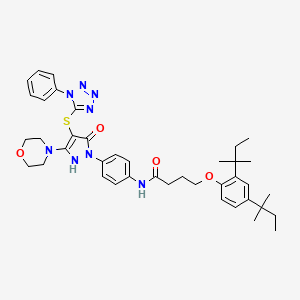 molecular formula C40H50N8O4S B12465233 4-[2,4-bis(2-methylbutan-2-yl)phenoxy]-N-(4-{5-hydroxy-3-(morpholin-4-yl)-4-[(1-phenyl-1H-tetrazol-5-yl)sulfanyl]-1H-pyrazol-1-yl}phenyl)butanamide 