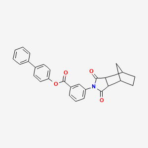 molecular formula C28H23NO4 B12465279 biphenyl-4-yl 3-(1,3-dioxooctahydro-2H-4,7-methanoisoindol-2-yl)benzoate 