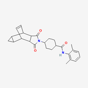 molecular formula C26H30N2O3 B12465312 N-(2,6-dimethylphenyl)-4-(1,3-dioxooctahydro-4,6-ethenocyclopropa[f]isoindol-2(1H)-yl)cyclohexanecarboxamide 