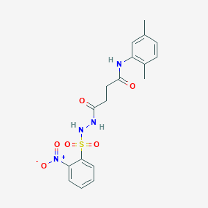 molecular formula C18H20N4O6S B12465368 N-(2,5-dimethylphenyl)-4-{2-[(2-nitrophenyl)sulfonyl]hydrazinyl}-4-oxobutanamide 