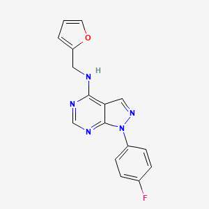 molecular formula C16H12FN5O B12465464 1-(4-fluorophenyl)-N-(furan-2-ylmethyl)-1H-pyrazolo[3,4-d]pyrimidin-4-amine 