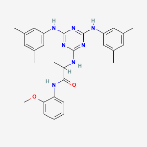 molecular formula C29H33N7O2 B12465468 N~2~-{4,6-bis[(3,5-dimethylphenyl)amino]-1,3,5-triazin-2-yl}-N-(2-methoxyphenyl)alaninamide 