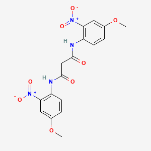 molecular formula C17H16N4O8 B12465529 N,N'-bis(4-methoxy-2-nitrophenyl)propanediamide 