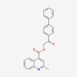 molecular formula C25H19NO3 B12465533 2-(Biphenyl-4-yl)-2-oxoethyl 2-methylquinoline-4-carboxylate 