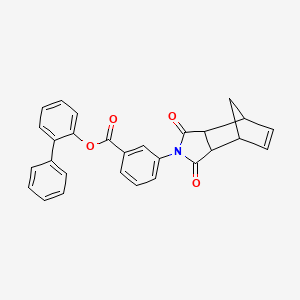 molecular formula C28H21NO4 B12465536 biphenyl-2-yl 3-(1,3-dioxo-1,3,3a,4,7,7a-hexahydro-2H-4,7-methanoisoindol-2-yl)benzoate 