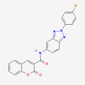 molecular formula C22H13BrN4O3 B12465586 N-[2-(4-bromophenyl)-2H-benzotriazol-5-yl]-2-oxo-2H-chromene-3-carboxamide 