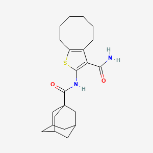 molecular formula C22H30N2O2S B12465597 2-(Adamantane-1-amido)-4H,5H,6H,7H,8H,9H-cycloocta[B]thiophene-3-carboxamide 