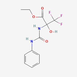 molecular formula C12H13F3N2O4 B12465641 ethyl 3,3,3-trifluoro-2-hydroxy-N-(phenylcarbamoyl)alaninate 
