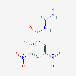 molecular formula C9H8N4O6 B12465661 N-carbamoyl-2-methyl-3,5-dinitrobenzamide 