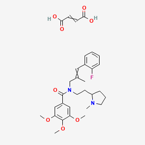 molecular formula C31H39FN2O8 B12465703 N-[(2E)-3-(2-fluorophenyl)-2-methylprop-2-en-1-yl]-3,4,5-trimethoxy-N-[2-(1-methylpyrrolidin-2-yl)ethyl]benzamide; fumaric acid 