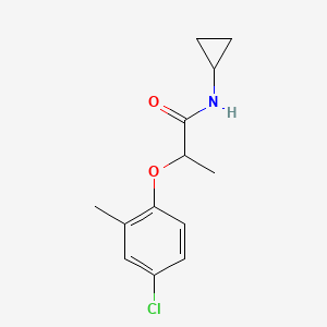 molecular formula C13H16ClNO2 B12465815 2-(4-chloro-2-methylphenoxy)-N-cyclopropylpropanamide 